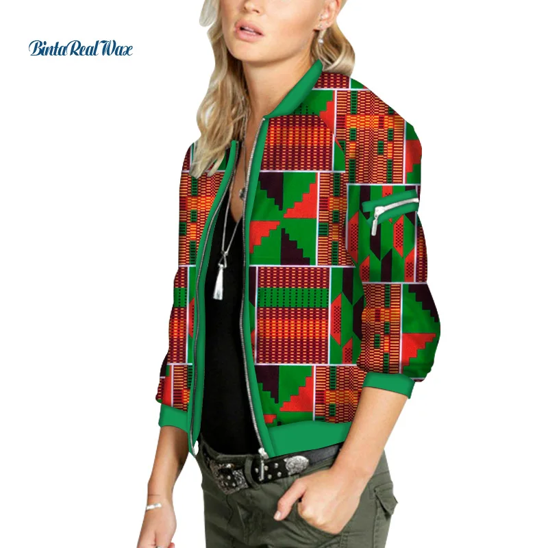Африканский Воск для печати Курточка бомбер на молнии шнуровке в стиле ретро