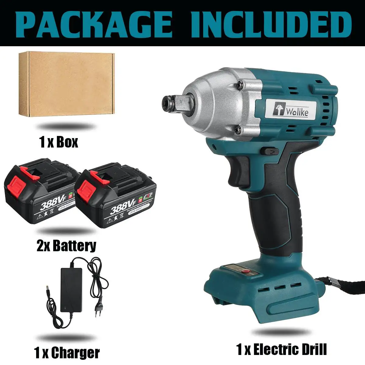 Гайковерт ударный бесщеточный Электрический 388 в 1/2 Н · м дюйма