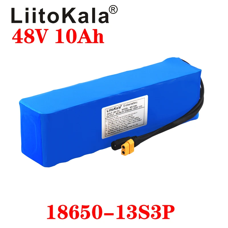 Аккумулятор LiitoKala XT60 для электромобиля 48 В 10 Ач 13s3p 18650 | Электроника