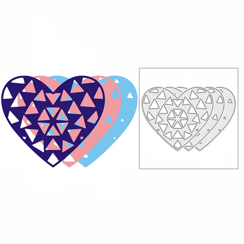 

New Nesting Hearts Layered Mold DIY Craft 2021 Metal Cutting Dies for Scrapbooking and Card Making Decorative Embossing No Stamp