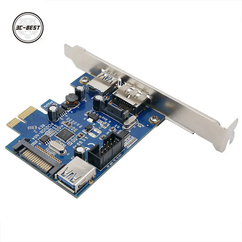 2x USB3.0 Power eSATA PCIe Card 9pin USB eSATA PCI-e Adapter Converter Card with SATA Power Socket  PCIN0304