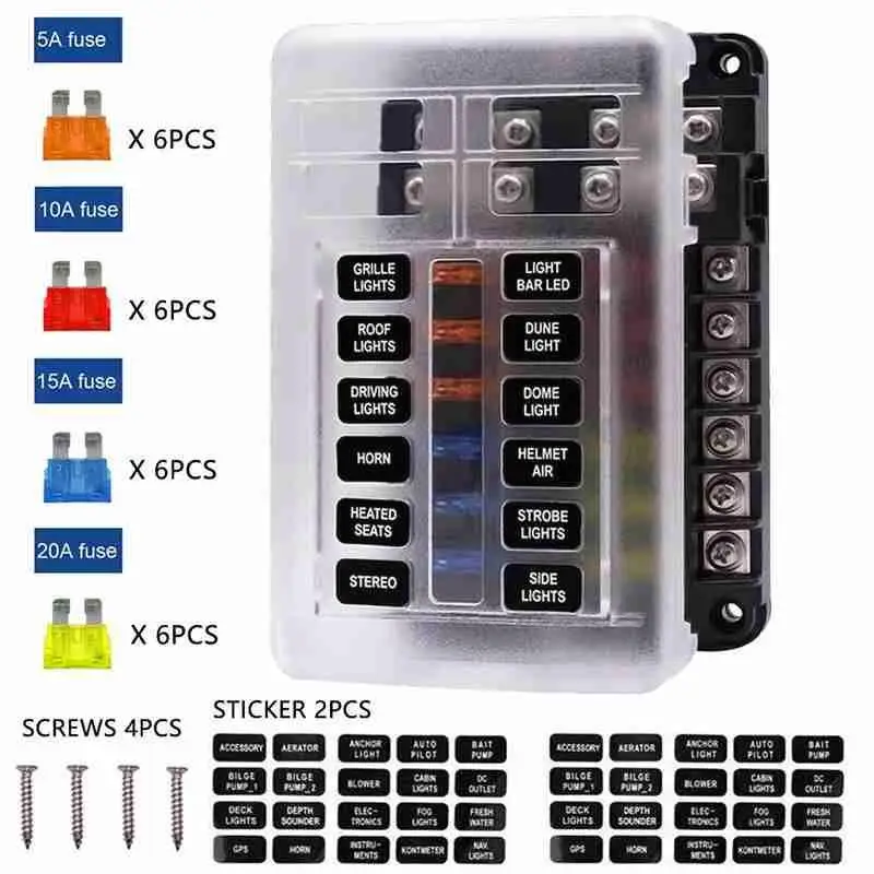 Универсальный клинок блок предохранителей 12 стороннее распределение