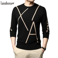 2022 new fashion brand knit high end designer winter wool pullover black sweater for man cool autum casual jumper mens clothing
