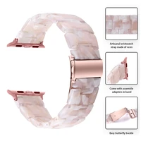 resin strap for apple watch band 42mm 38mm 44mm 40mm 45mm 41mm iwatch series 7 6 se 5 4 3 2 1 buckle wrist bracelet accessories