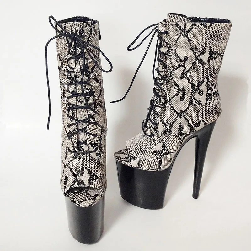 Новинка красивые черные ботинки Leecabe на каблуке 8 дюймов/20 см для танцев шесте со