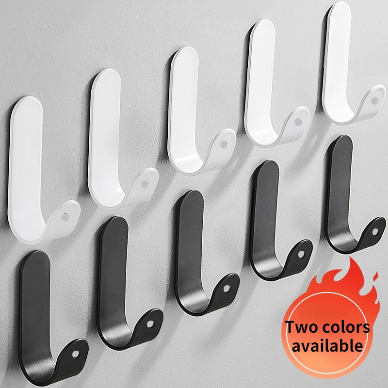 

20pcs Punch-free Strong Self Adhesive Wall Mounted Hook Home Clothes Hat Hook Door Behind Bathroom Kitchen Wall Hanging Hooks