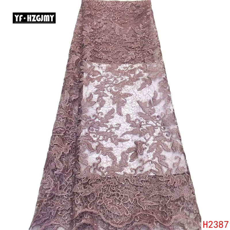 YF HZGJMY африканская кружевная ткань Роскошная ажурная сетчатая черная и розовая
