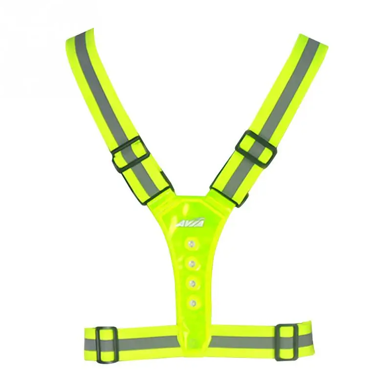 

LED Cycling Vest High Visibility Outdoor Running Cycling Reflective Safety Vest Adjustable Elastic Strap Night Gear
