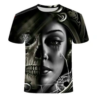2021 new 3d skull poker interesting t shirt mens hot selling brand casual 3d printing t shirt summer t shirt asian size