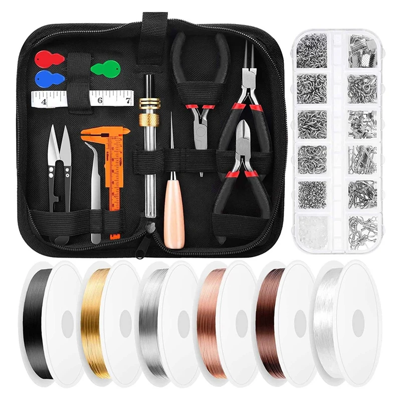 

Jewelry Making Supplies Kit with Jewelry Wire, Jewelry Tools, Jewelry Pliers and Jewelry Findings for Jewelry Repair