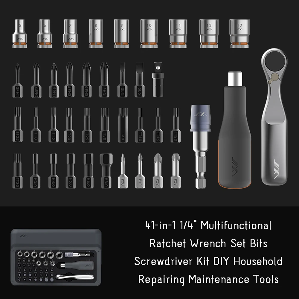 41-in-1 Multifunctional Mini Ratchet Wrench Set Bits Screwdriver Kit DIY Household Repairing Maintenance Tools