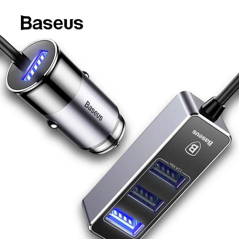 Baseus мульти 4 порта USB Автомобильное зарядное устройство несколько 5.5A Turbo Быстрая