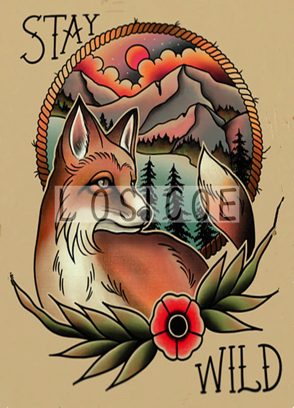 Креативные татуировки шаблон рукопись Винтаж крафт-бумага плакат настенные