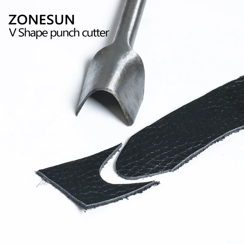 

ZONESUN V-Shape Leather Punching Tool 6pcs / set LeatherCraft Belt Cutting Handheld Tool Steel Material