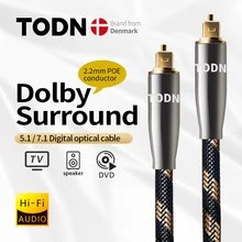 TODN 5.1 Digital Optical Audio Toslink Cable Fiber Optic Audio Cable 1m 2m 3m 10m 15m for Hi-Fi DVD TV   TODN 5.1 Digital