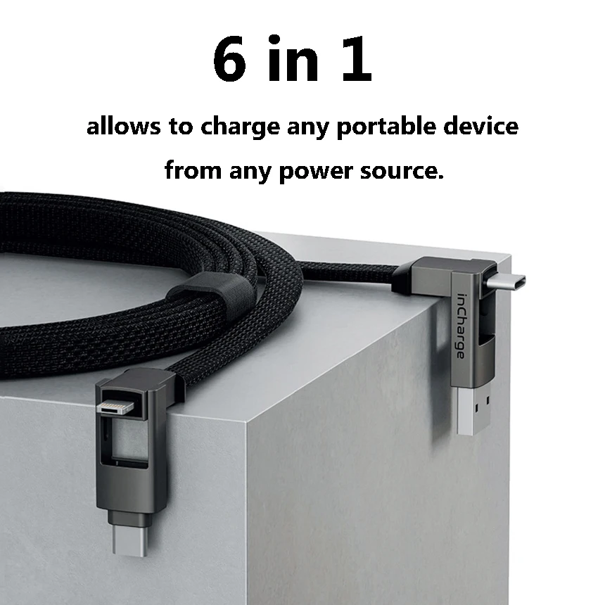 Кабель Incharge 6 адаптер для передачи данных зарядка от USB к USB-C Type-c Lightning Micro