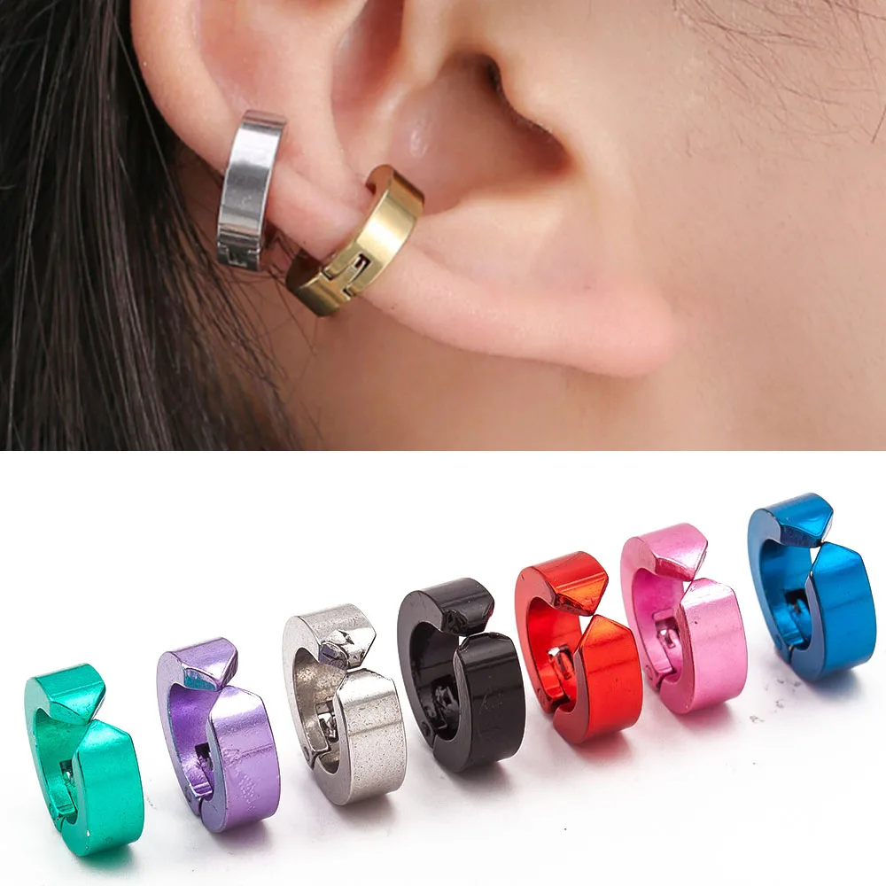Meetvii серьги Клипсы из титана в стиле панк с образной формы не проколотые для