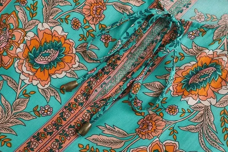 Платье женское винтажное шикарное на шнуровке Пляжное богемное мини-платье с