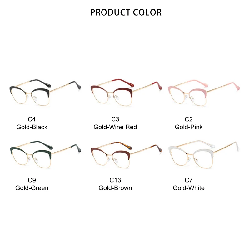 

ROYAL GIRL Fashion Cat Eye Glasses Frame Women Trending Style Patchwork Alloy Glasses Vintage Clear Lenses Optical Eyewear Ss383