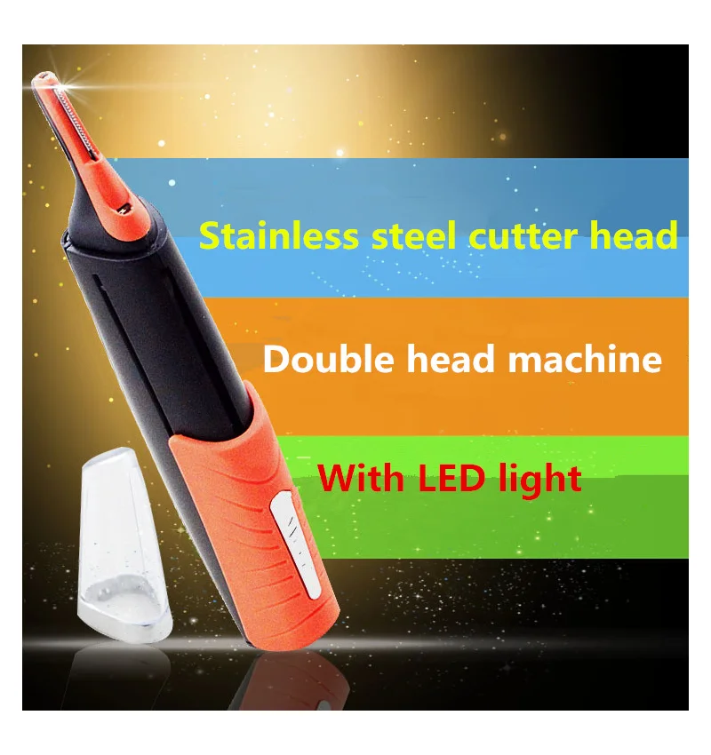 

Многофункциональная бритва оранжевого цвета, бритва 2 Вт, для двойного ремонта волос со светодиодной подсветкой