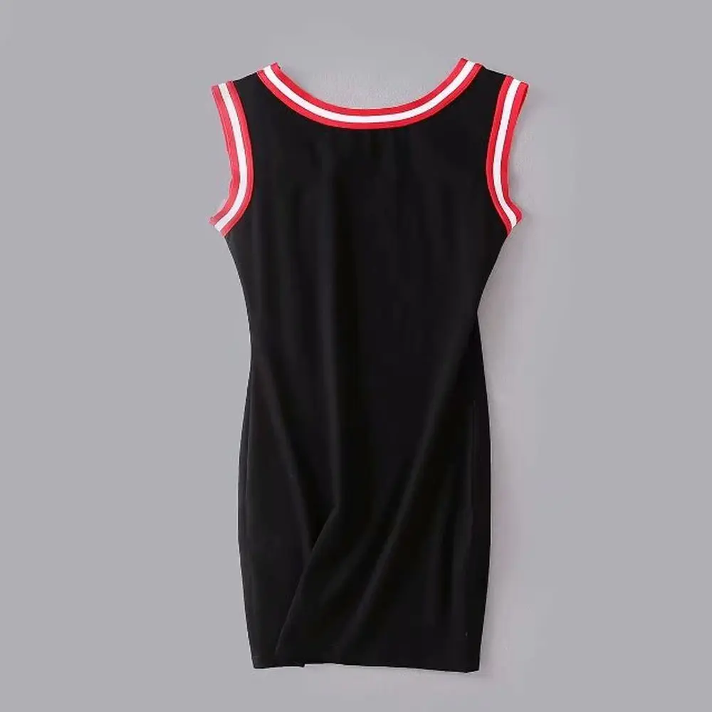 

2021 Summer Women Letter Print Vest Mini Dresses Ladies O Neck Sexy Sundress Bodycon Tank Dress Stretch Club clothes Vestidos