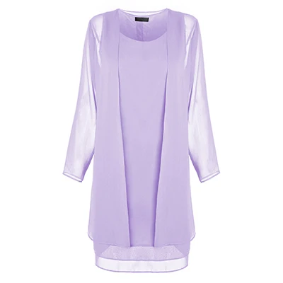 1 Комплект из 2 предметов, 5XL размера плюс, женский костюм, платье с длинным рукавом, свободные белые вечерние шифоновые миди платья, вечернее платье большого размера 4XL Vestidos - Цвет: 1