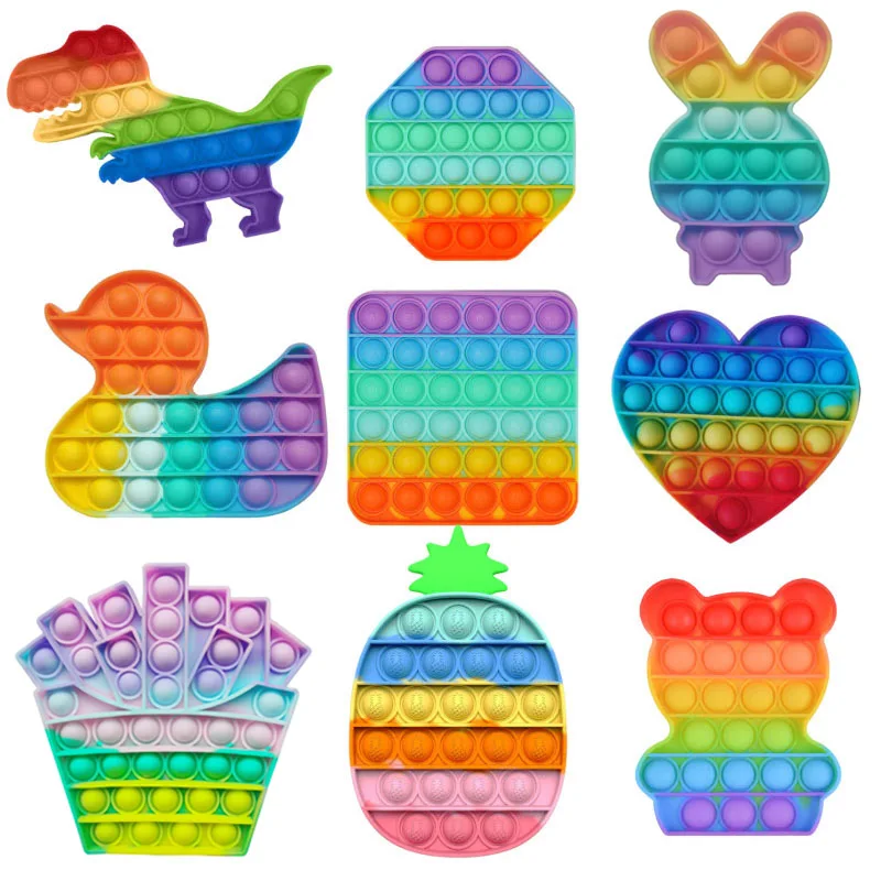 

Random Rainbow Bubble Pops Fidget Kids Toy Sensory Autisim Special Need Its Anti-stress Stress Relief Squishy Fidget Toy Random