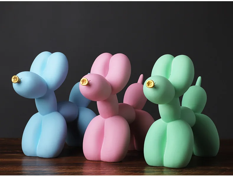 

Скандинавский полимерный воздушный шар, собака, ремесло, Минималистичная скульптура, домашние украшения, Современная гостиная, настольное ...