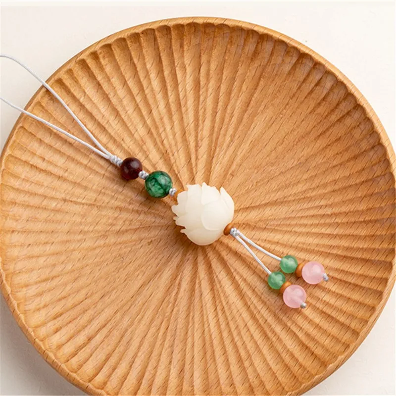 Новый буддийский брелок с резным лотосом Бодхи цветочным орнаментом