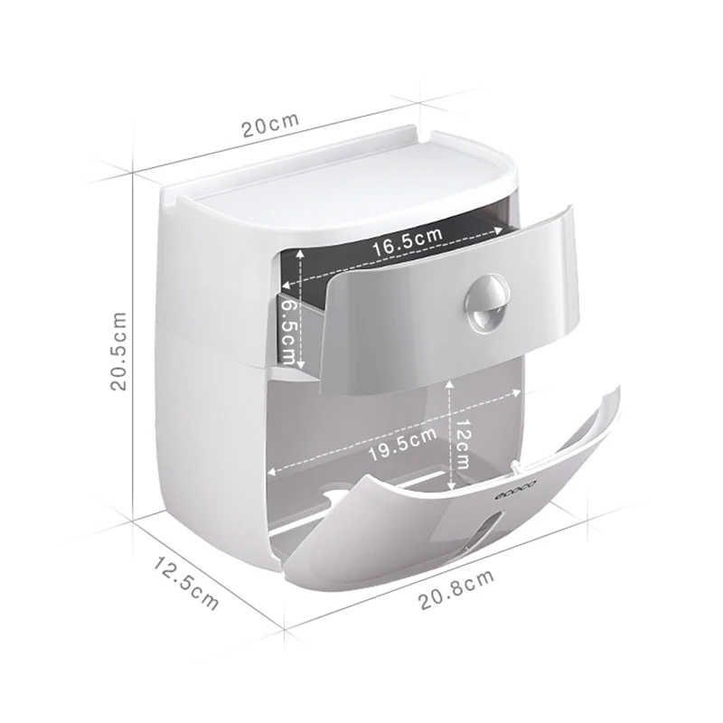Двухслойный держатель туалетной бумаги QL водонепроницаемый контейнер для