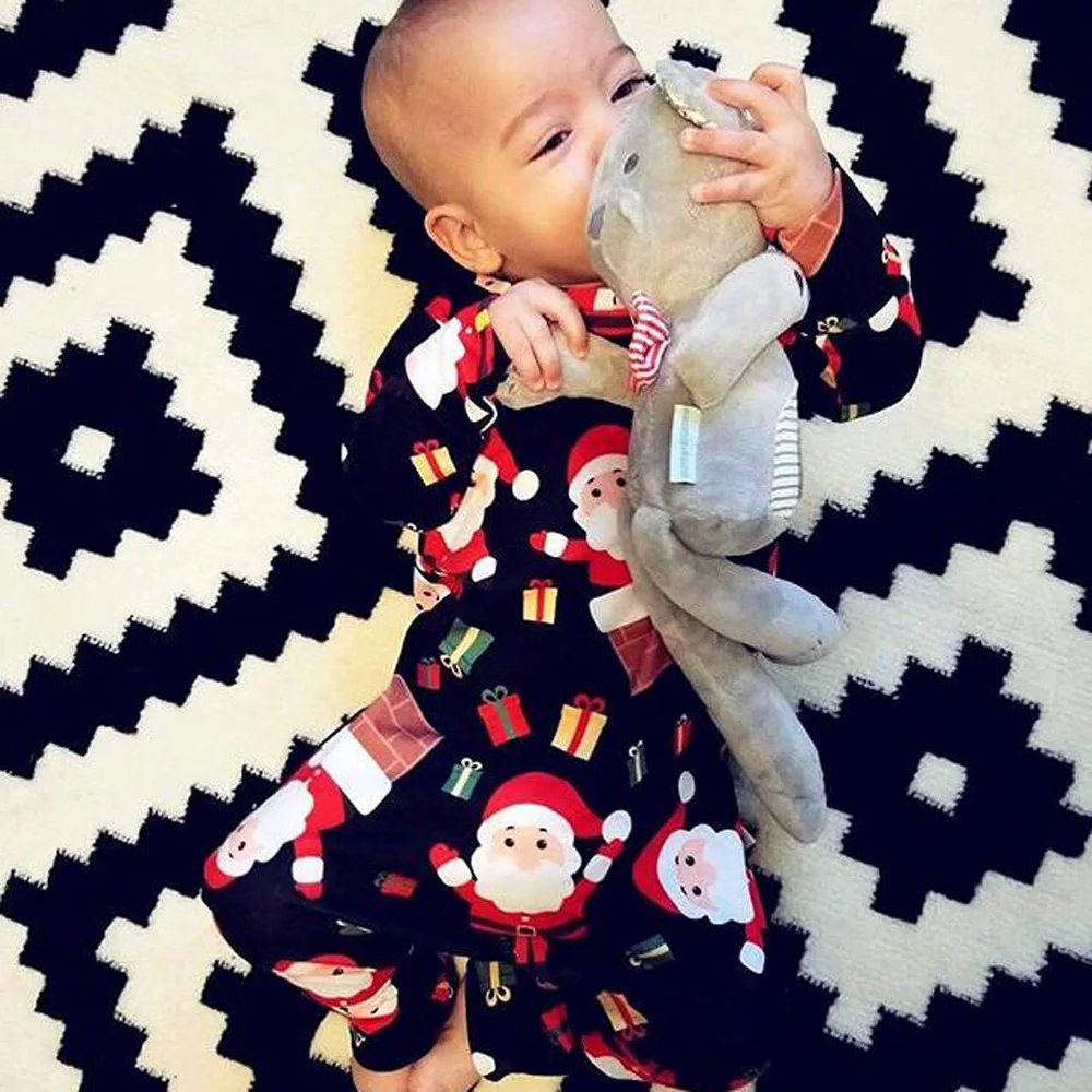 Рождественский комбинезон для маленьких девочек детский популярная одежда