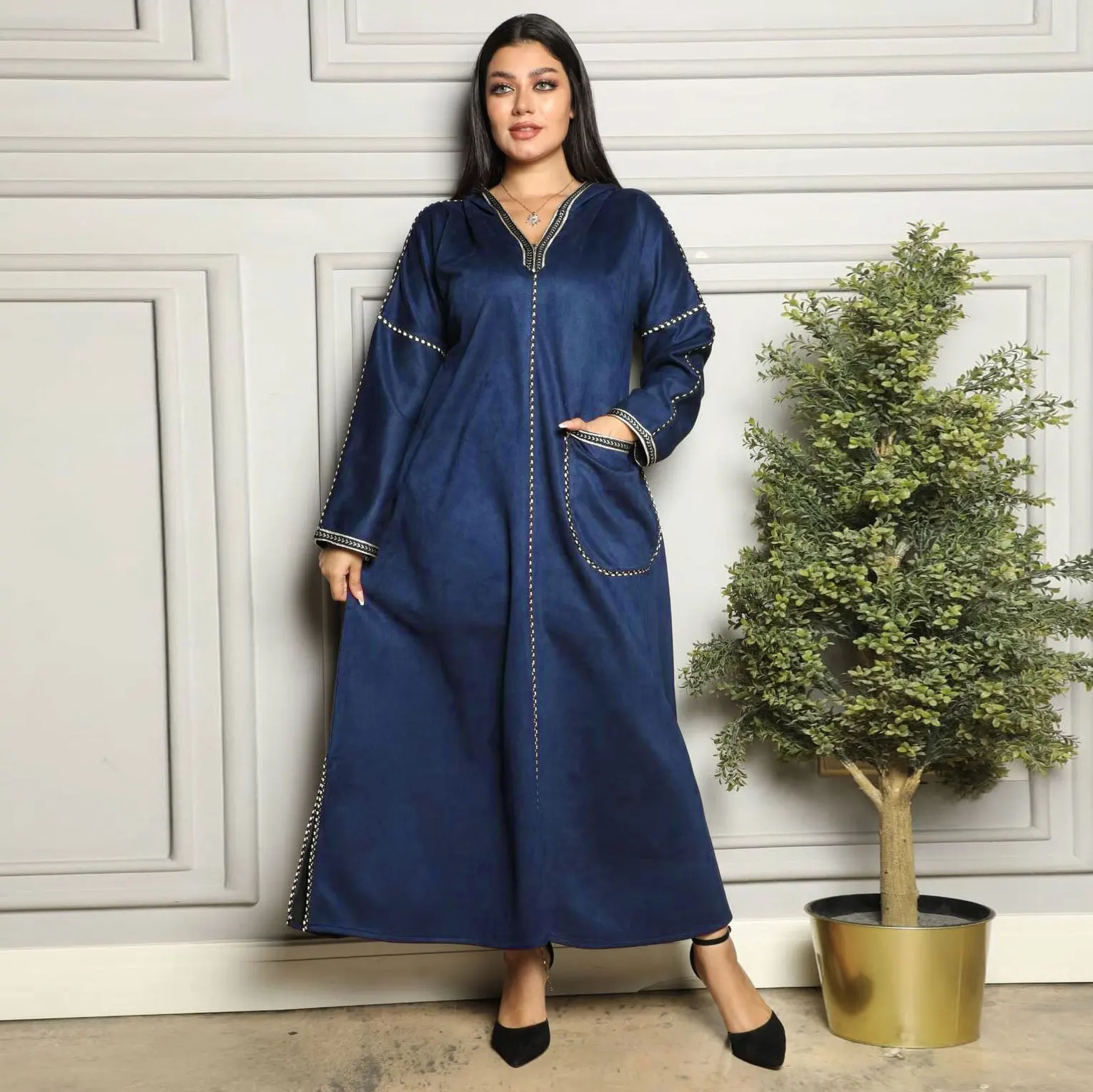 

Caftan Marocain Evening Gown Abaya Dubai Kaftan Muslim Hijab Dress African Dresses For Women Plus Size Boubou Djellaba Femme