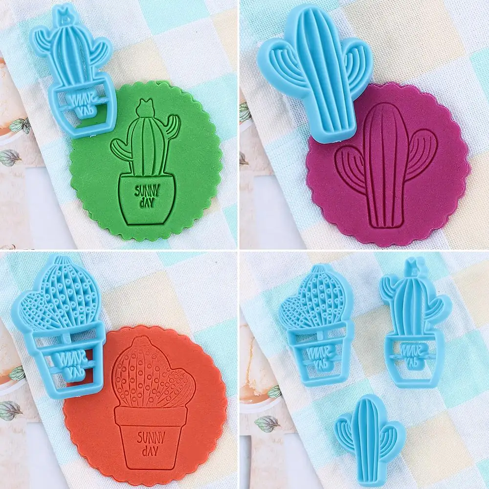 Кактус помадки Формочки печенья Горшечное растение украшения торта инструменты