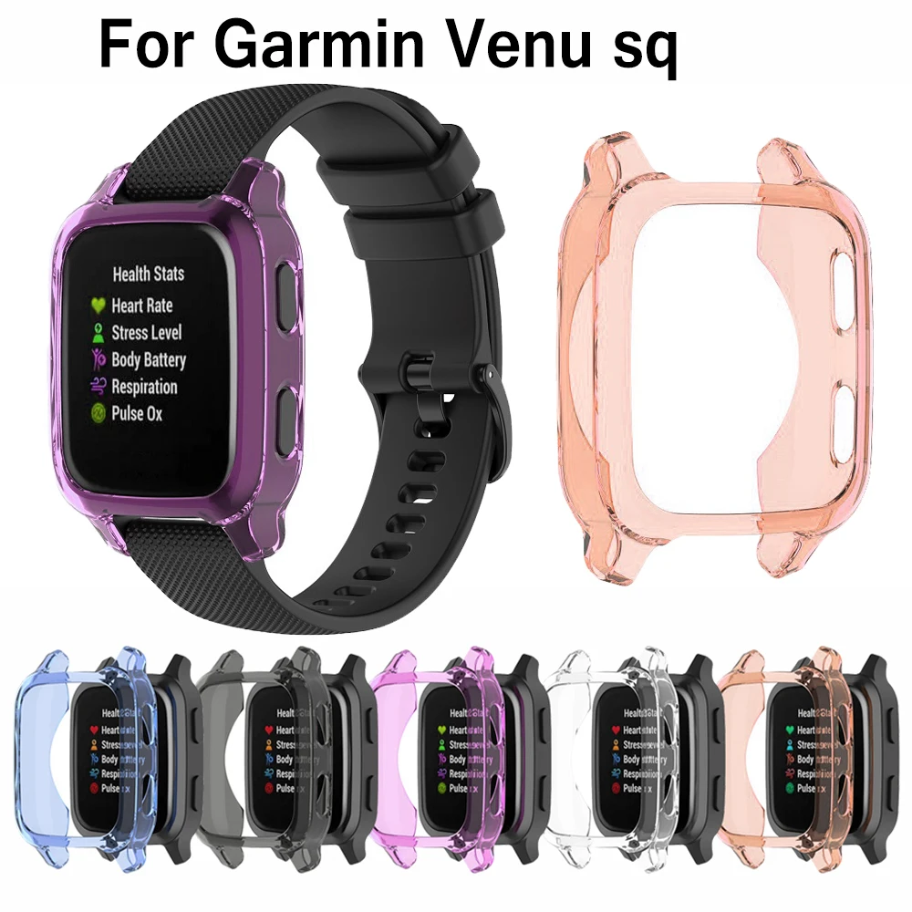 

Smart Watch Protector Shell Half-pack Screen compatible For Garmin Venu sq TPU Protective case Frame Cover For Garmin Venu sq