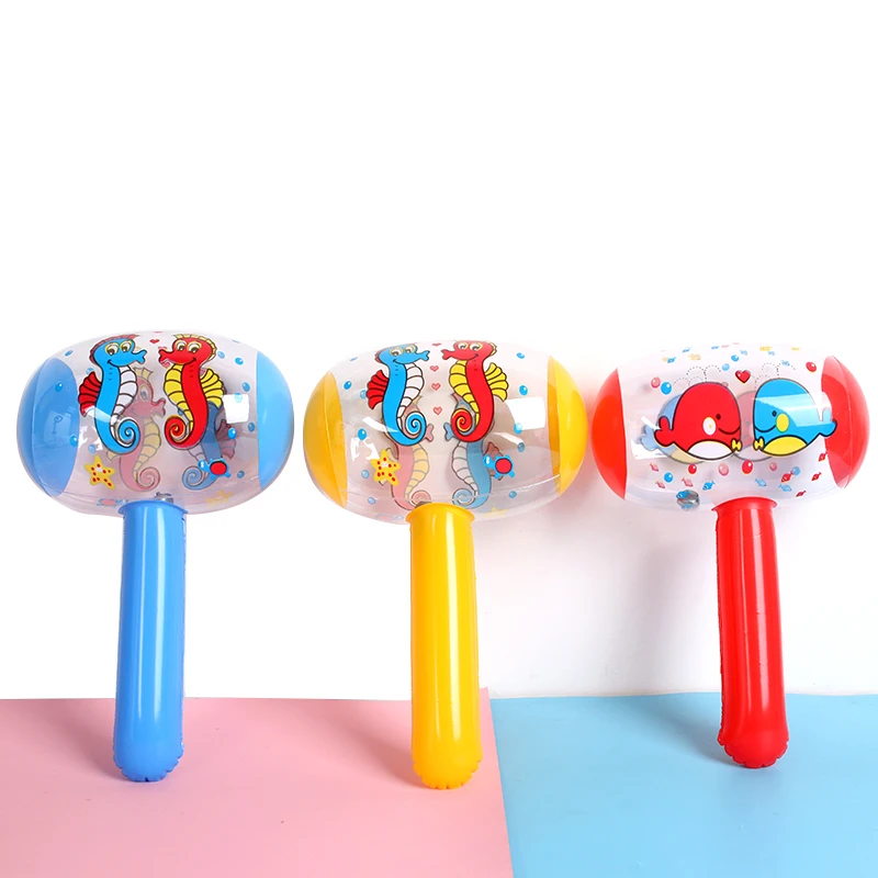 Martillo inflable de aire de dibujos animados para ni&ntilde;os, juguete para hacer ruido, con campana de Color aleatorio, al por mayor-3