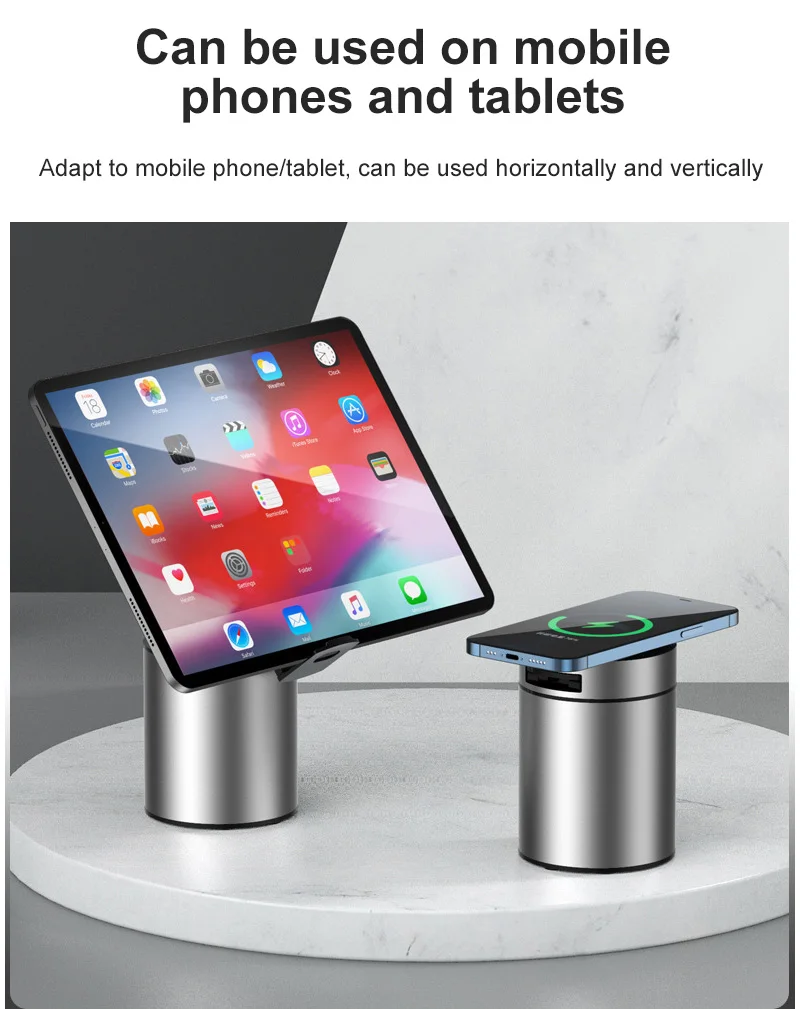 

2021 Qi Wireless Charger Matal Fold Phone Stand Holder With Pen Holder Storage Wireless Pen Holder Holder New