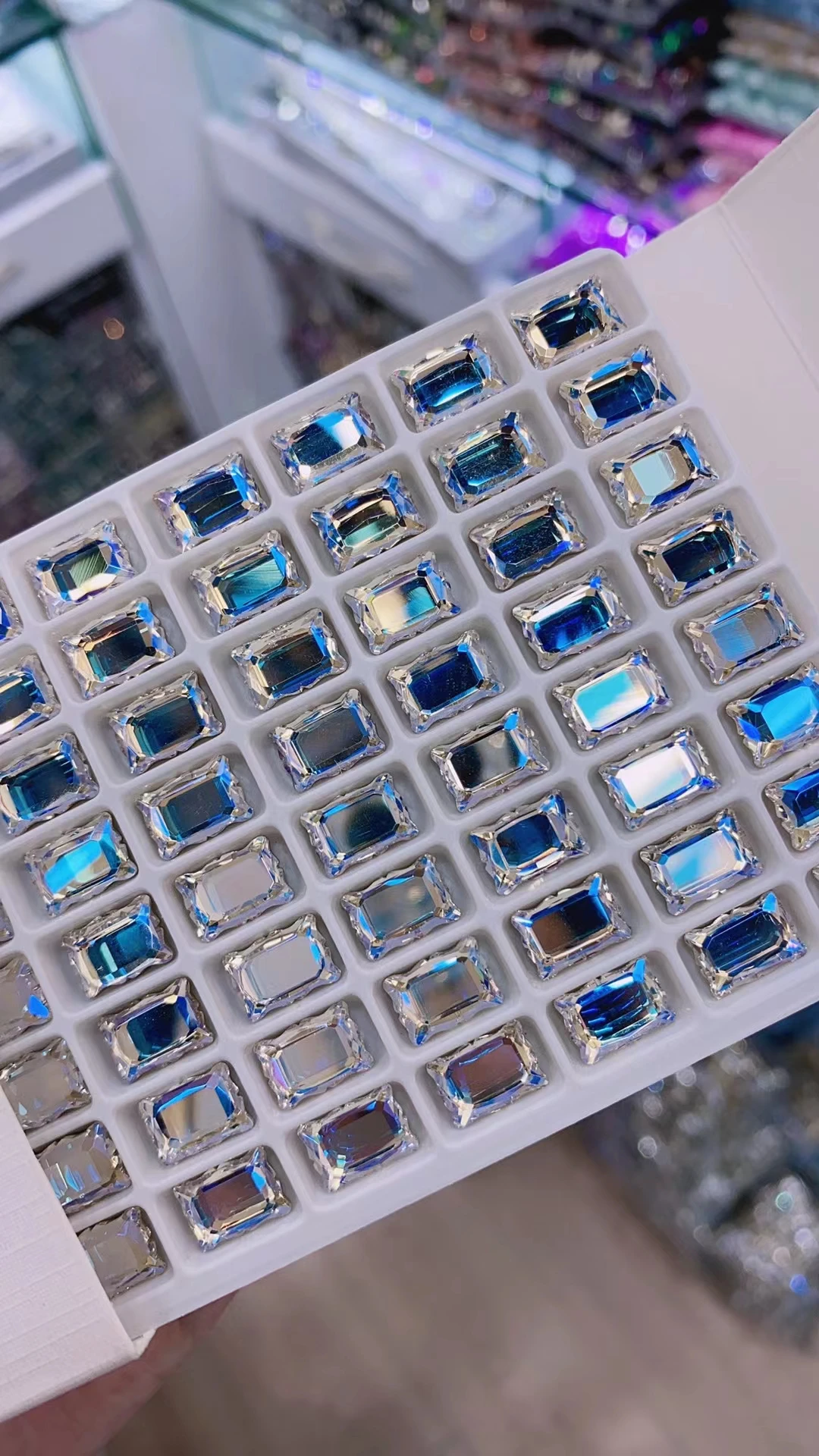 Зеркальные прямоугольные Стразы для ногтей по очень низкой цене Кристальные