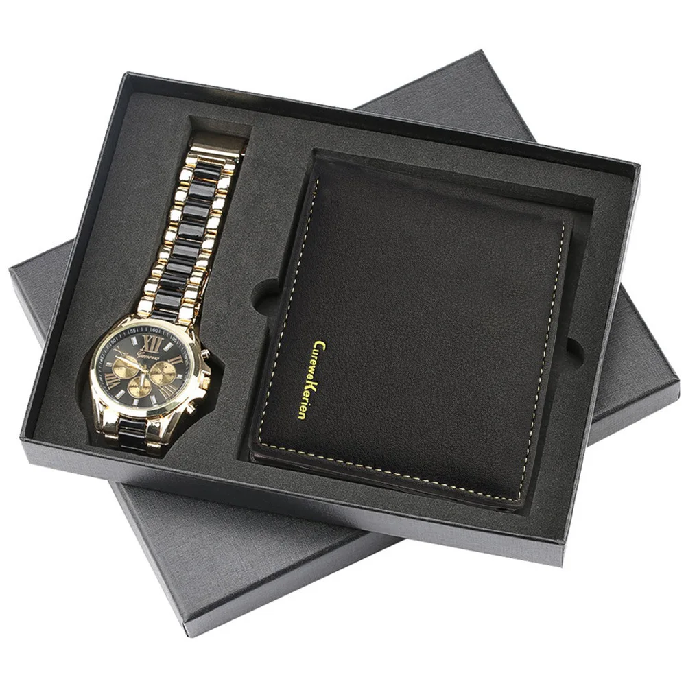 

Watch Wallet 2021 2pes/set Men's Gift Set Beautifully Packaged Wallet Set Quality Creative Combination Set Personalized Gift