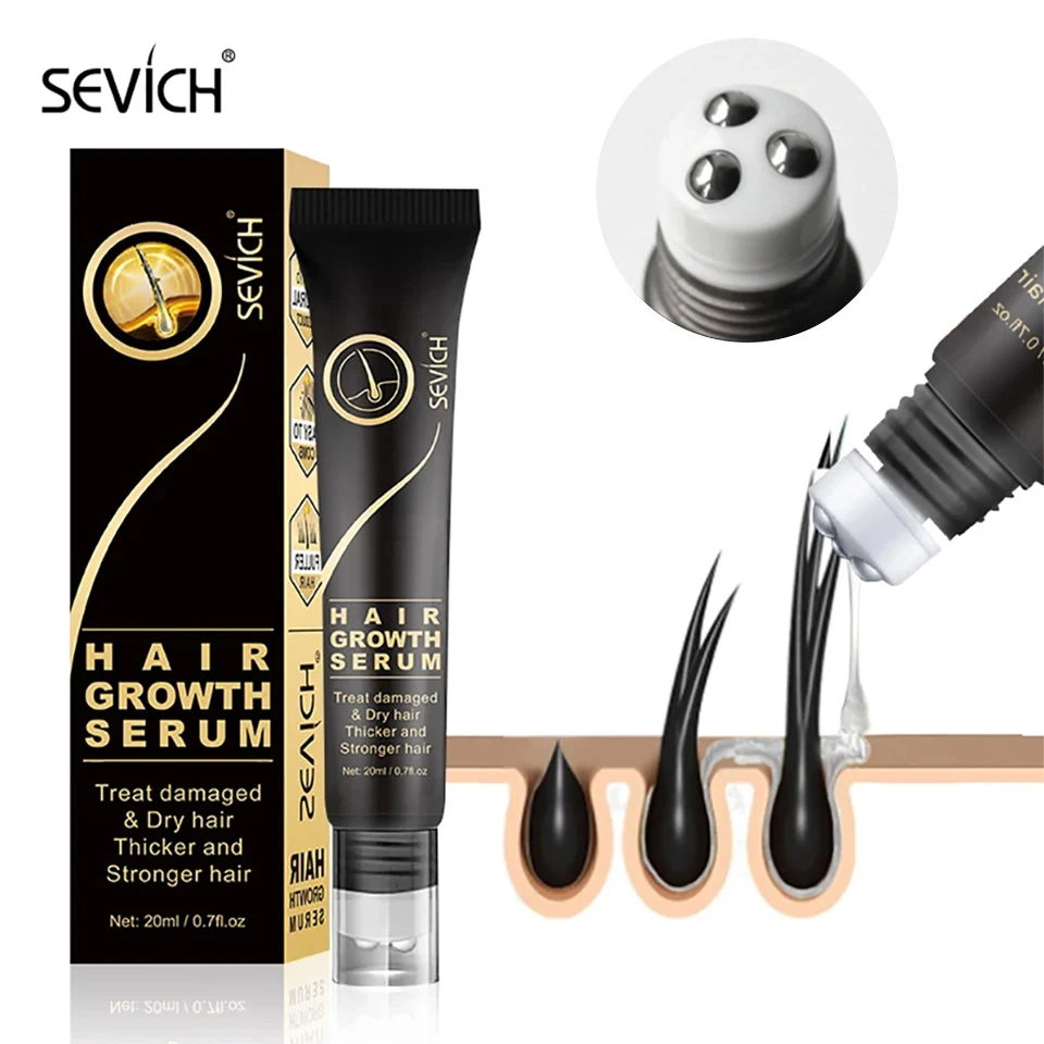 

Sevich Hair Growth Oil Massage Roller Ginger Extract Growing Serum Prevent Hair Loss Care Scalp Treatment Thickener Essence 20ml