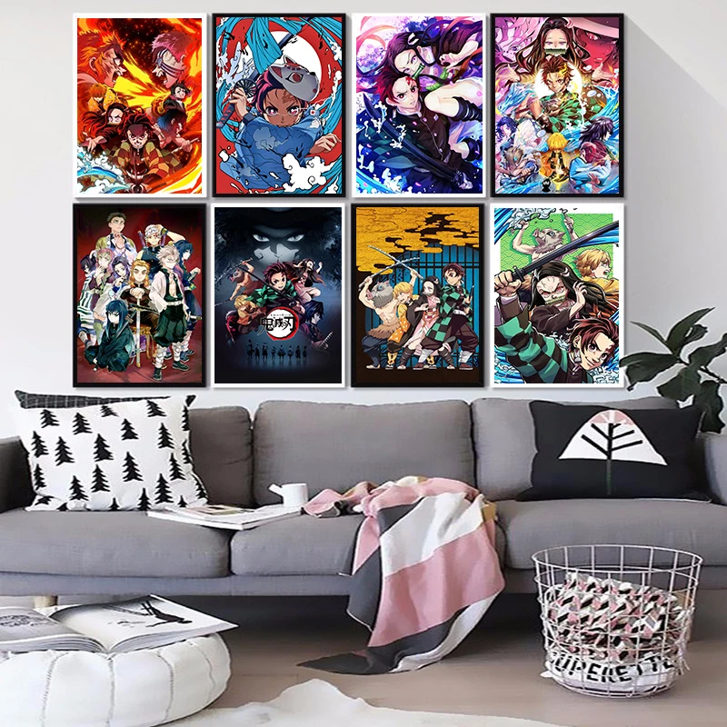 

Japanese Anime Demon Slayer Picture Art Home Decor Quality Canvas Painting Poster Bedroom Living Kids Room Sofa Wall Decor