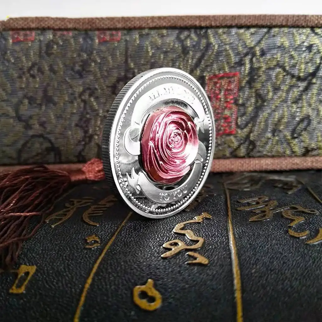 Очень красивая трехмерная Золотая Роза Любовь Серебряная монета все моя любовь