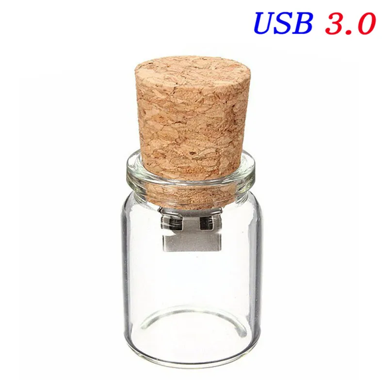 JASTER USB 3,0, Новое поступление, портативная бутылка, карта памяти, стеклянная бутылка, usb флеш-накопители, деревянная пробковая флешка, 4 ГБ, 8 ГБ, 16 ГБ - Цвет: A