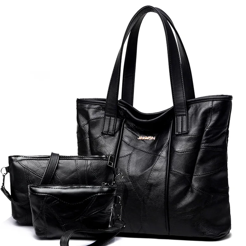 Кожаная сумка из овчины новая вместительная на плечо Портативная для мамы|Сумки