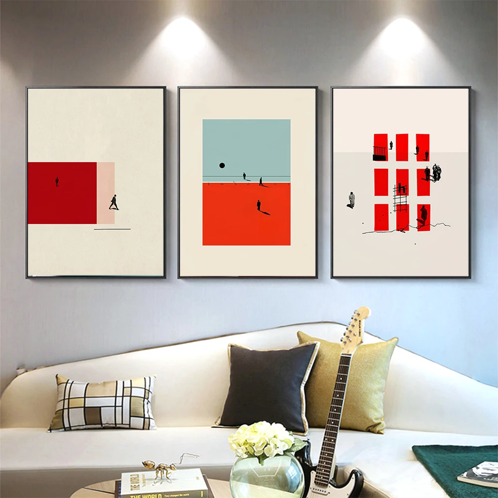 DDHH скандинавский рисунок движение настенная живопись холст Юмористическая