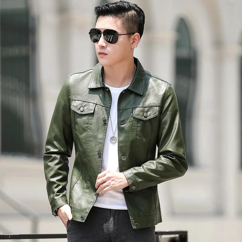 

Autumn new tide of new fund of 2021 men fake pocket of cultivate one's morality leisure leather PU leather youth
