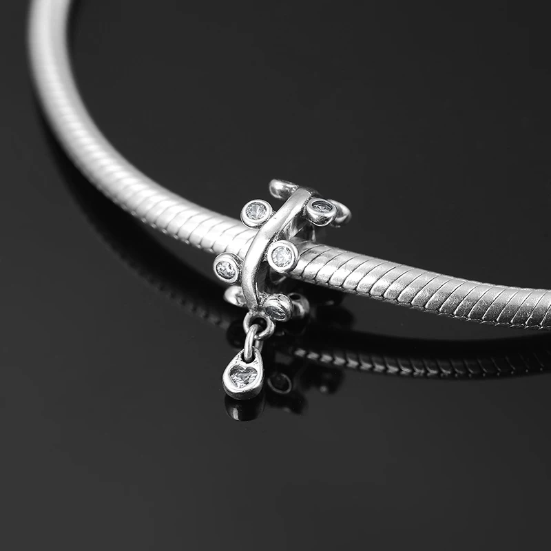 Хит продаж 2018 искусственные серебряные бусины с фианитами для творчества