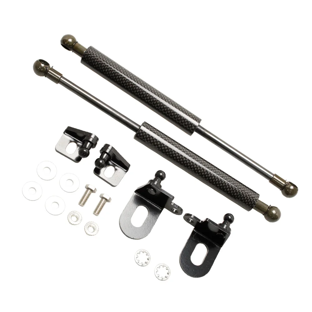 Black carbon fiber Для Toyota Alphard/Vellfire 20 серии 2008- 2x передний капот изменить углеродное волокно газовые стойки Лифт поддержка амортизатор - Color: Black carbon fiber