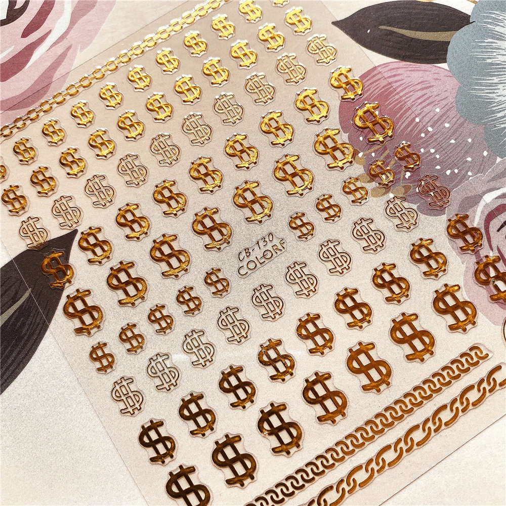 CB-130 Money Dollar 3D Back glue Nail decal sticker decoration art tool ornament | Красота и здоровье