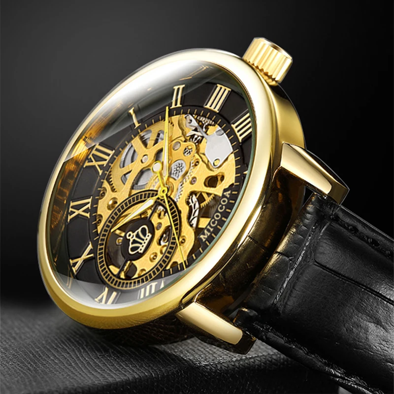 MICOCOA Оригинальный 3d дизайн полые гравировка черный золотой чехол кожаный Скелет