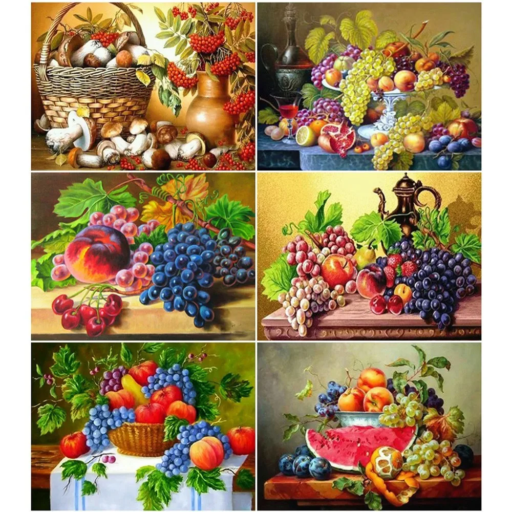 Хуакан фрукты Алмазная вышивка Кубик Рубика квадратная картина кристальная